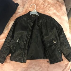 Kid boy H&M Motto leather jacket